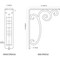 Ekena Millwork Avery Wrought Iron Bracket, (Triple center brace), Antiqued Silver 2"W x 7 1/2"D x 10"H BKTM02X07X10TAVASV - alternate 7